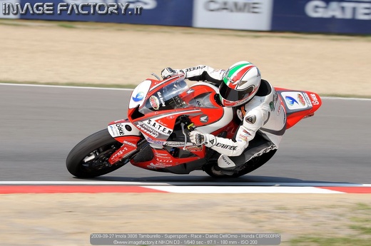 2009-09-27 Imola 3806 Tamburello - Supersport - Race - Danilo DellOmo - Honda CBR600RR
